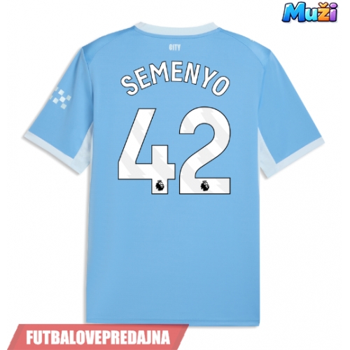 Lacne Muži Futbalové dres Manchester City Antoine Semenyo #42 2026-27 Krátky Rukáv - Domáci